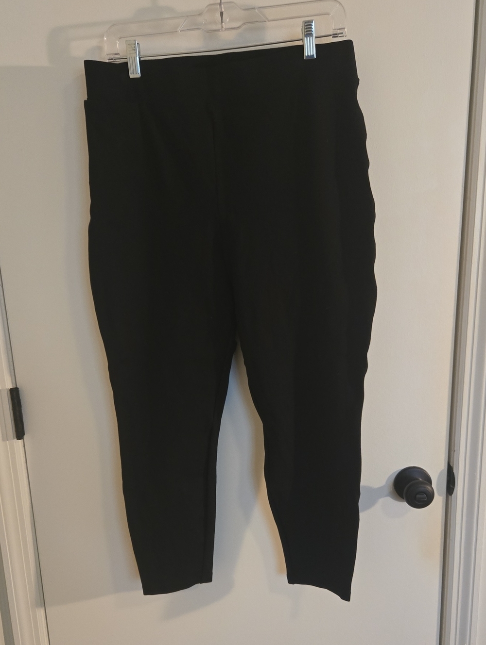 Quince Black Ponte Pull-On Pants XL Petite Cropped